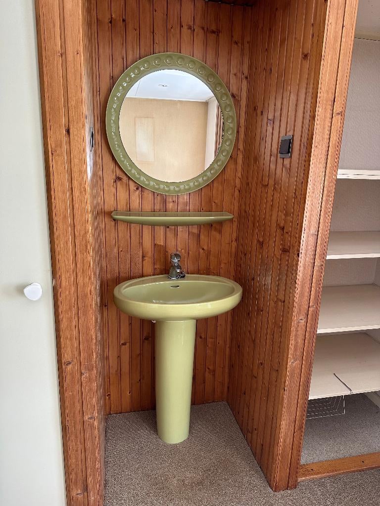 Gustavsberg jaren 70 wastafelset avocado groen compleet, Huis en Inrichting, Ophalen, Gebruikt, 50 tot 100 cm, Minder dan 100 cm