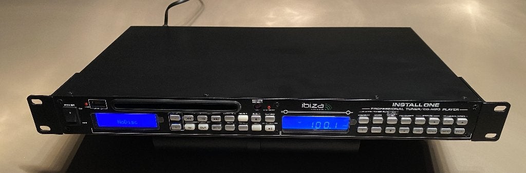 Ibiza Sound Install One  Prof. 19" CD USB Mediaspeler Tuner, Ophalen of Verzenden, Zo goed als nieuw, Zonder harde schijf