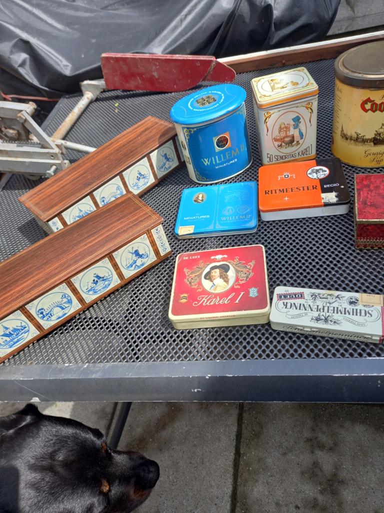 Oude  tabaks  sigaren  blikken, Verzamelen, Ophalen of Verzenden, Gebruikt, Overige