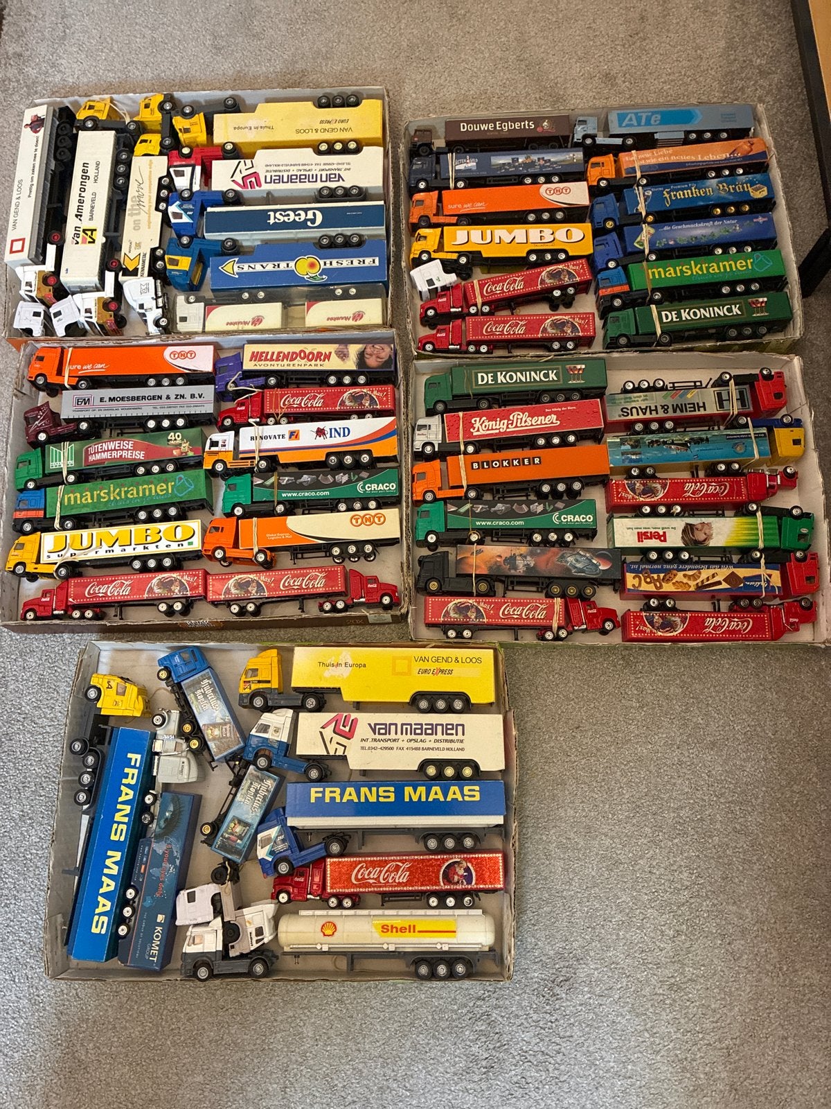 Grote collectie miniatuur vrachtwagens (ca. 60 stuks), Ophalen of Verzenden, Gebruikt, Bus of Vrachtwagen