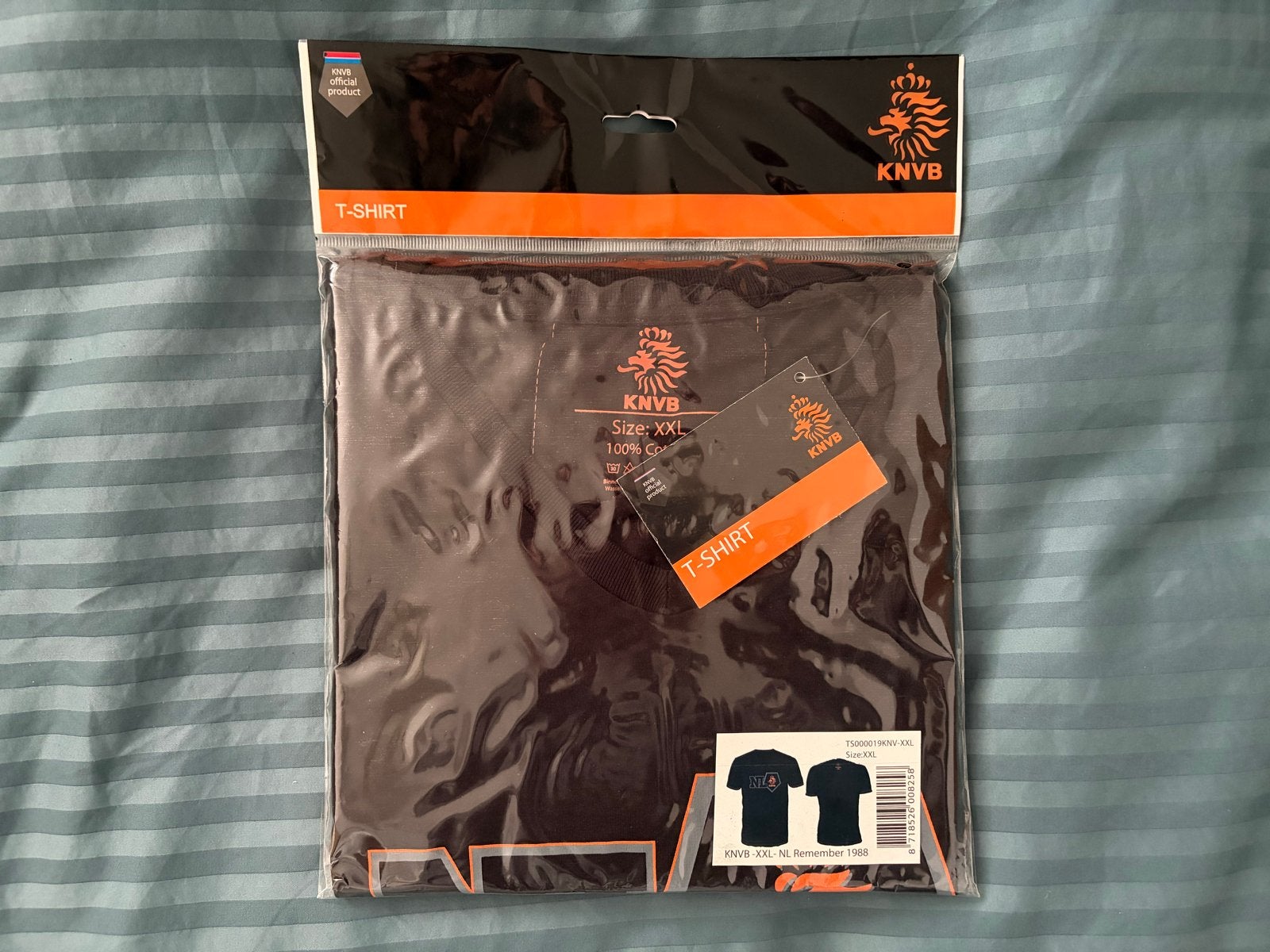 KNVB T-shirt Zwart - Remember 1988 - Maat XXL, Ophalen of Verzenden, Nieuw, Overige maten, Zwart