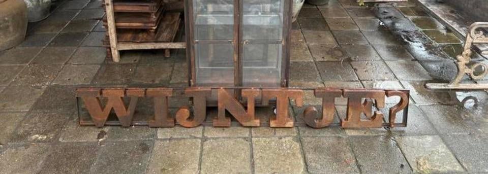WIJNTJE? - WIJNTJE IJzeren roestletters, Ophalen, Nieuw, Nvt, Nvt
