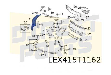Lexus UX (3/19-) voorbumperhoek Rechts (te spuiten) Originee, Auto-onderdelen, -, -, Nieuw, Lexus