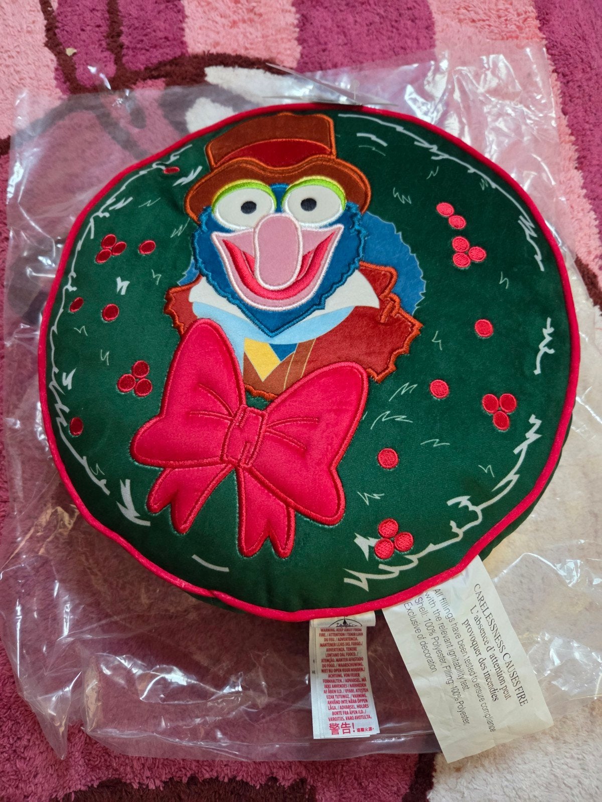 Muppets Christmas Carol Kussen - Gonzo Kerstkussen, Ophalen of Verzenden, Nieuw, Groen, Rond