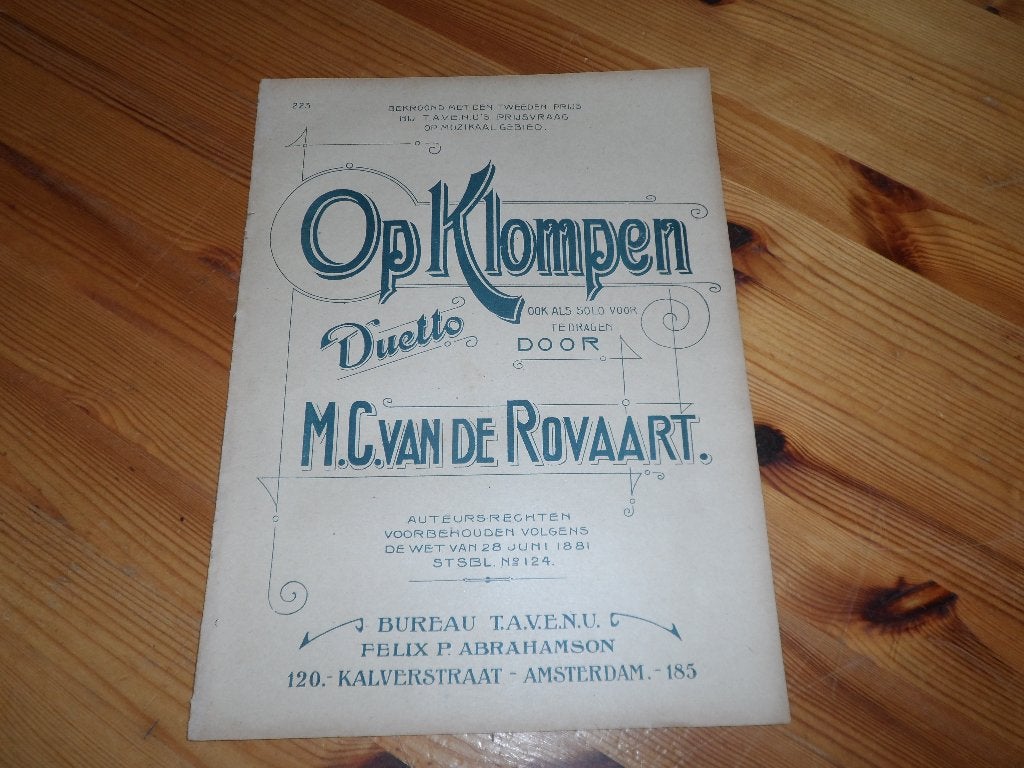 Op klompen - m.c. Van de rovaart, Piano, Gebruikt, Ophalen of Verzenden, Artiest of Componist