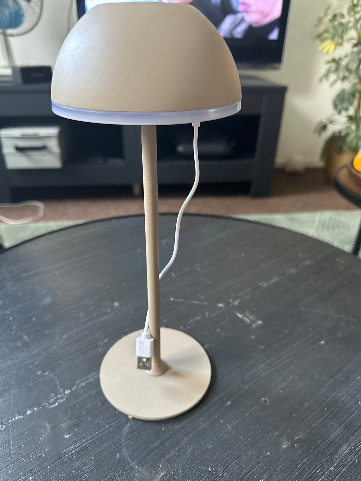 Draagbare LED Tafellamp - Beige, Oplaadbaar via USB, Ophalen of Verzenden, Zo goed als nieuw, Kunststof