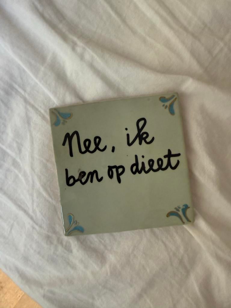 Tegeltje Malou Cohen - "Nee ik ben op dieet", Ophalen of Verzenden, Zo goed als nieuw