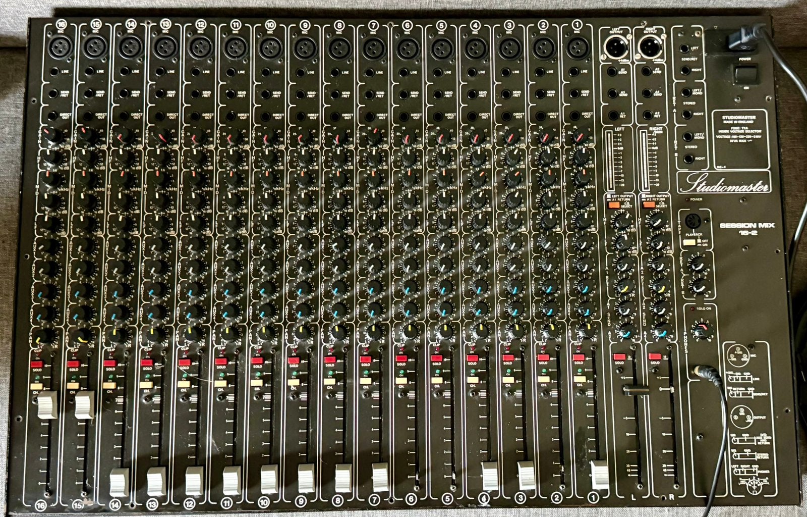 Studiomaster Session 16-2, Muziek en Instrumenten, Mengpanelen, Ophalen, Gebruikt, 10 tot 20 kanalen, Microfooningang