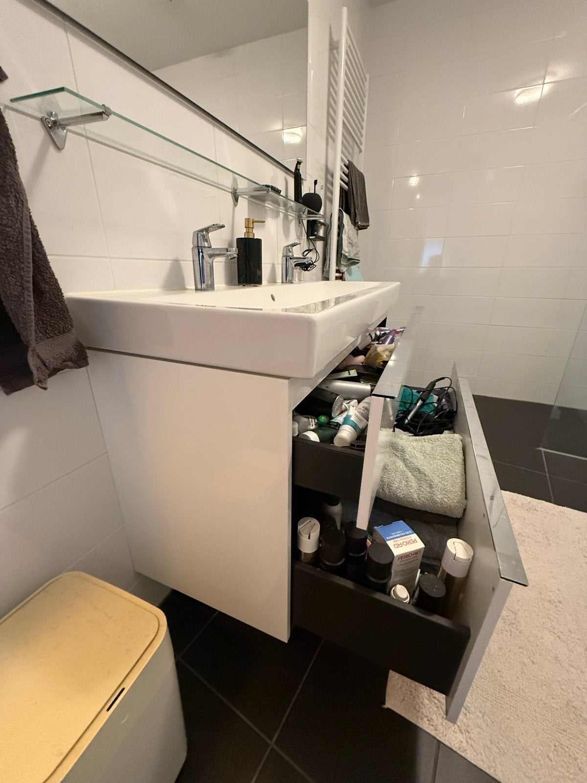 Geberit iCon wastafelonderkast wit, 118cm breed, 2 laden, Ophalen, 100 tot 150 cm, Zo goed als nieuw, Minder dan 100 cm