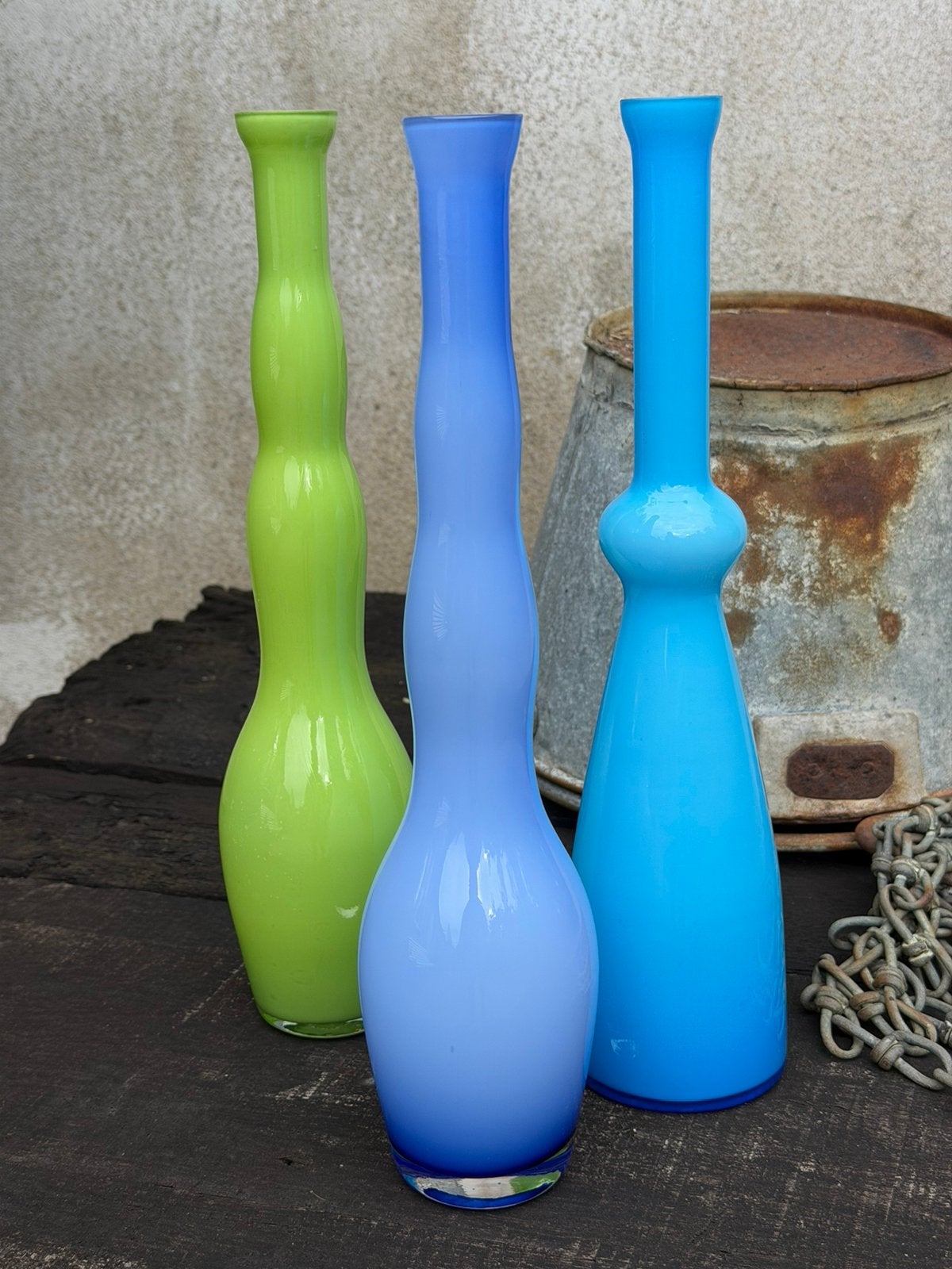 Alsterfors- look a like opaline Ikea popart-glas, Huis en Inrichting, Meerkleurig, Ophalen of Verzenden, Handgemaakt, 32 cm
