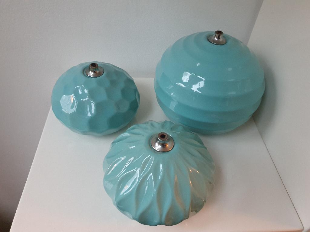 3 mooie turquoise olielampen van Riverdale Collection, Overige materialen, Ophalen of Verzenden, Zo goed als nieuw, Groen