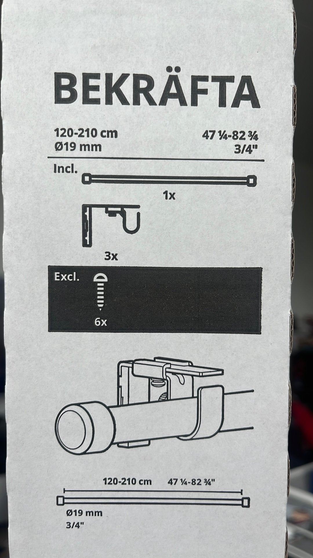 Bekrafta Ikea gordijnroedeset ophangsysteem wit, IKEA, Ophalen, Zo goed als nieuw, Wit