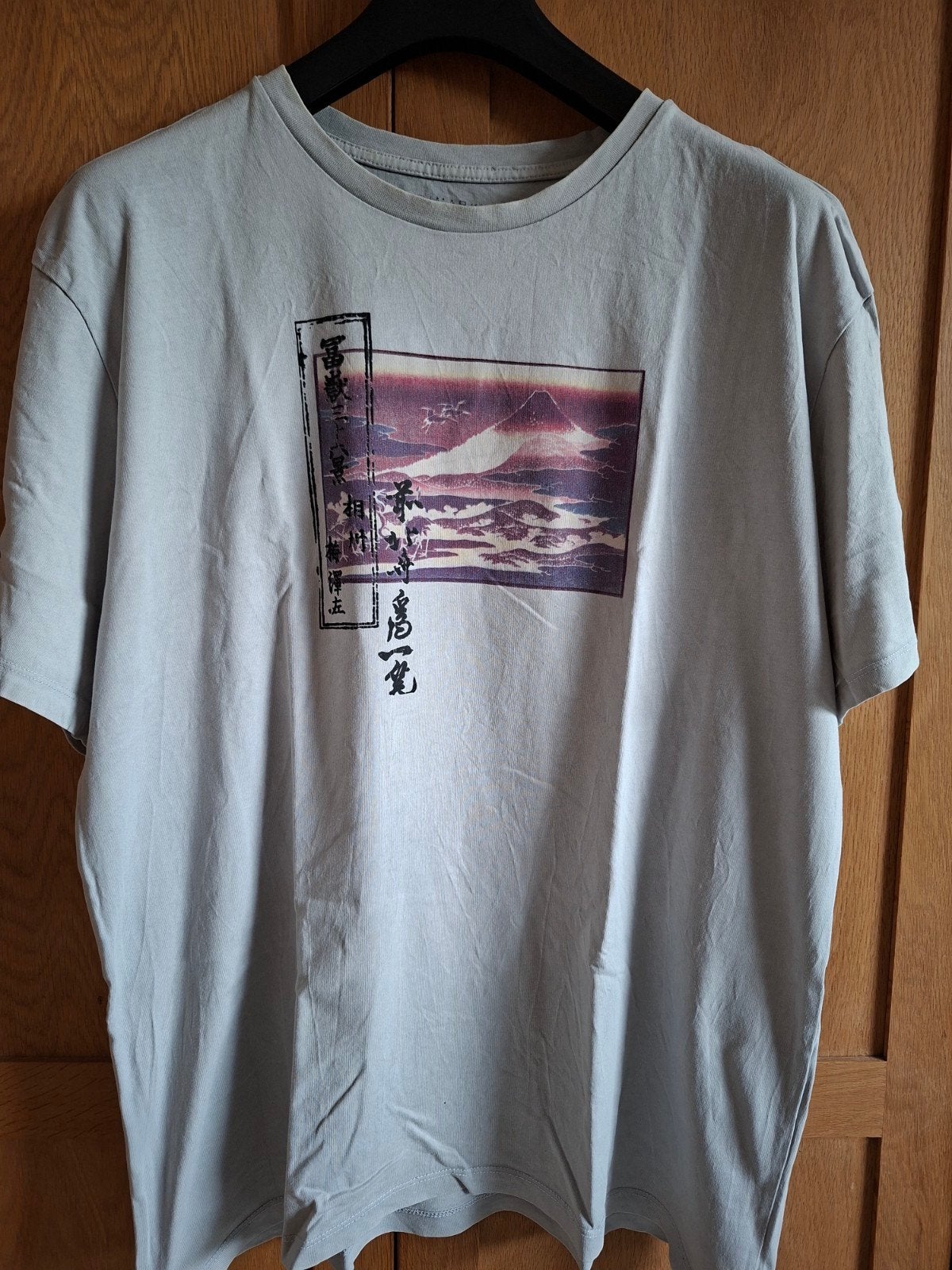 Primark T-shirt met Japanse print - Dikke kwaliteit, Maat 56/58 (XL), Ophalen of Verzenden, Grijs, Gedragen