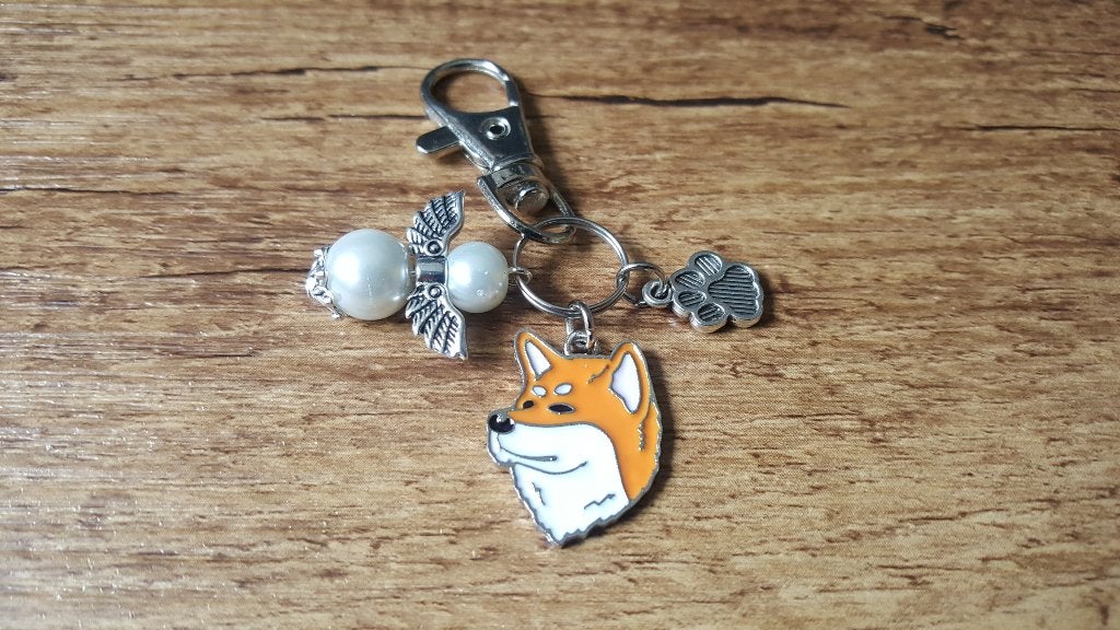 Sleutel/Tashanger Shiba inu B Akita emaille guardian angel, Verzenden, Nieuw