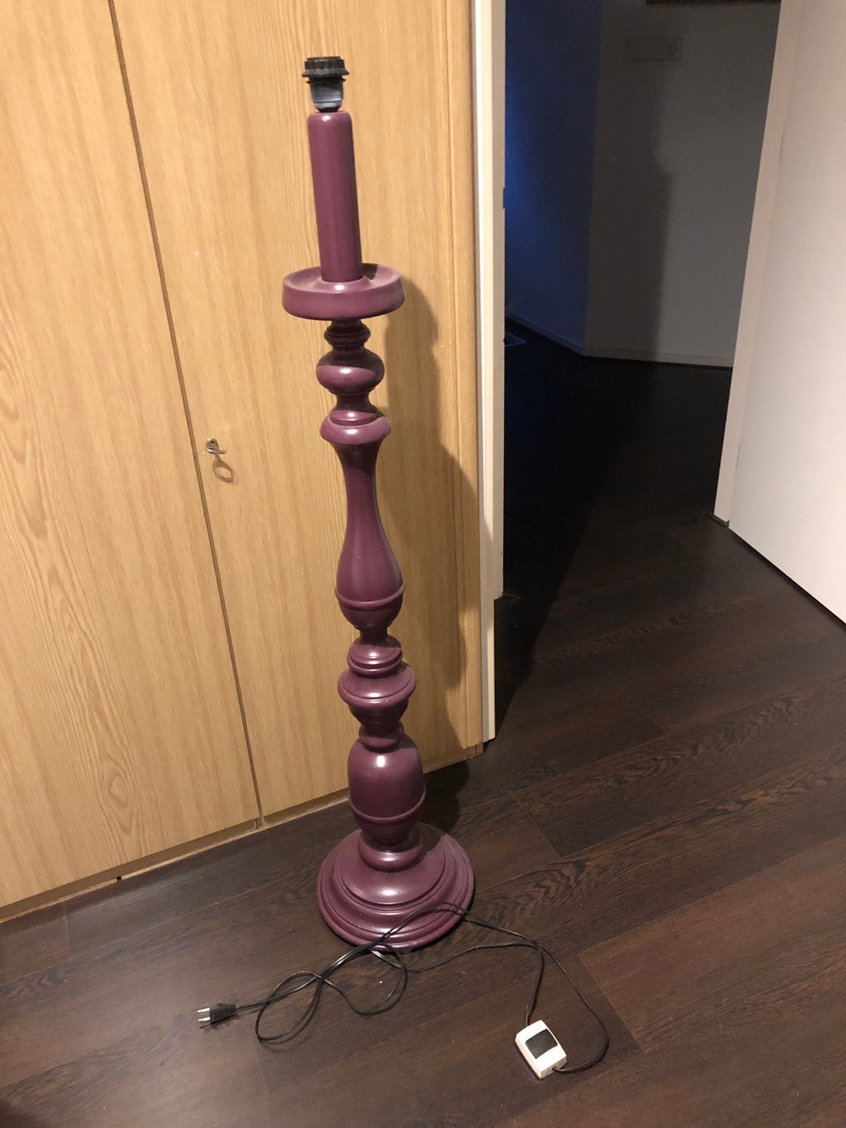 Houten staande schemerlamp voet, Huis en Inrichting, Ophalen, Gebruikt