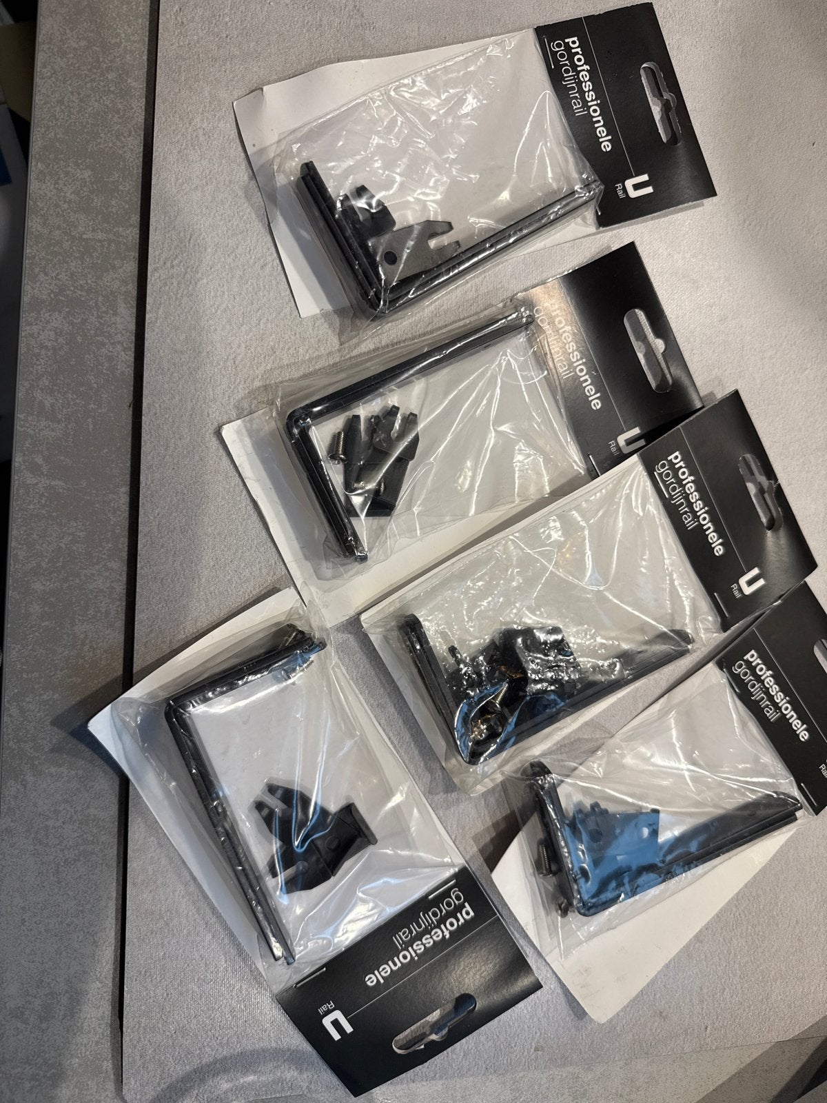 5x Professionele Gordijnrail Ophangsysteem - Zwart, 10cm, Overige merken, Zwart, Metaal, Nieuw