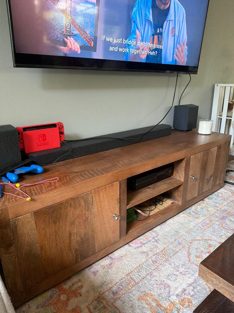Tv meubel, Huis en Inrichting, Kasten | Televisiemeubels, Ophalen, 150 tot 200 cm, Zo goed als nieuw, 150 tot 200 cm