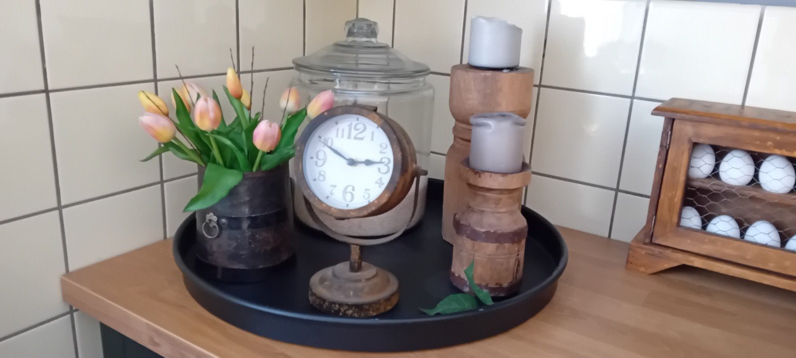 dienblad/plateau, Ophalen, Zo goed als nieuw, Rond, Metaal