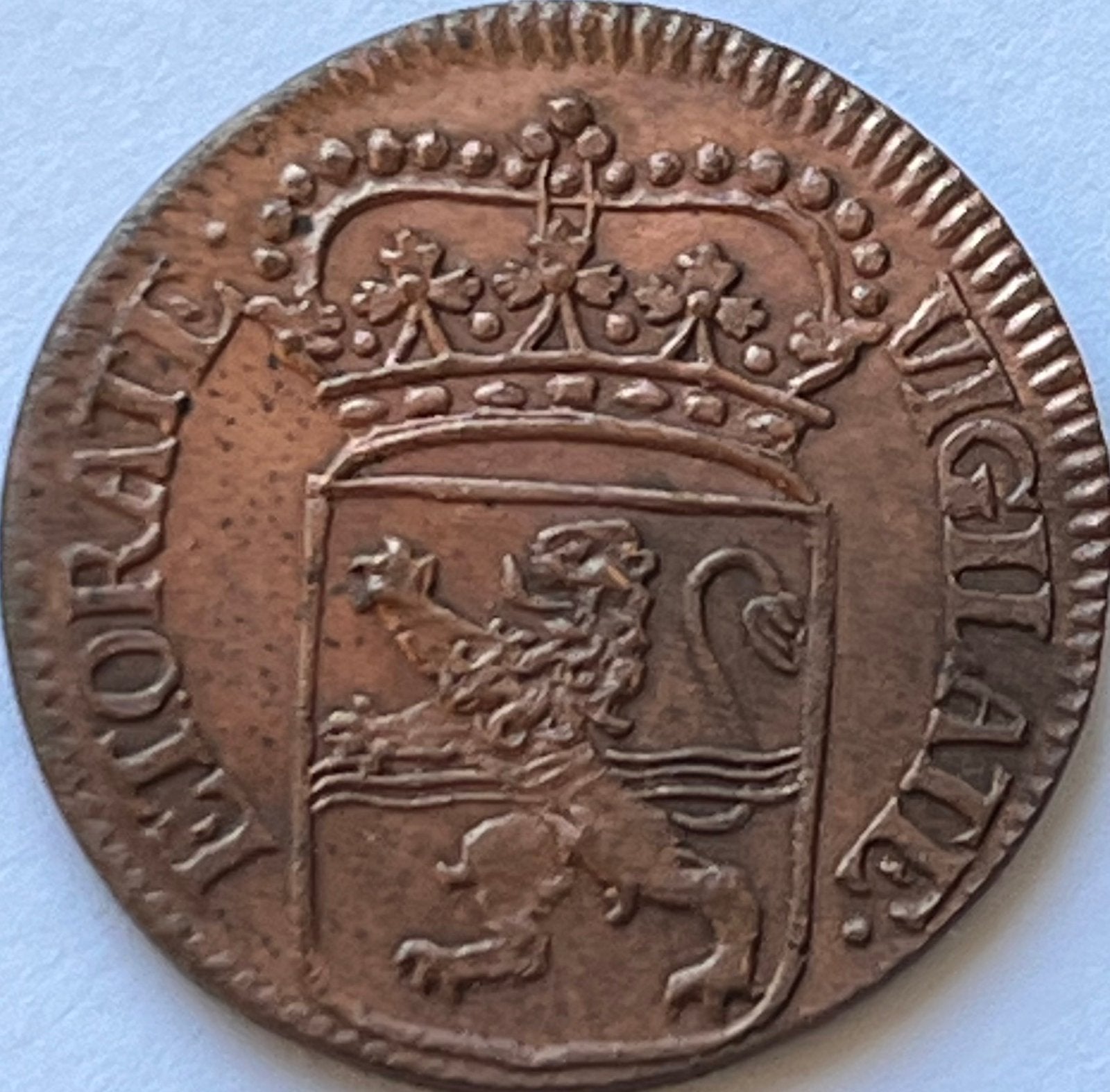 Overijssel schitterende duit 1741, Ophalen of Verzenden, Vóór koninkrijk, Overige waardes, Losse munt
