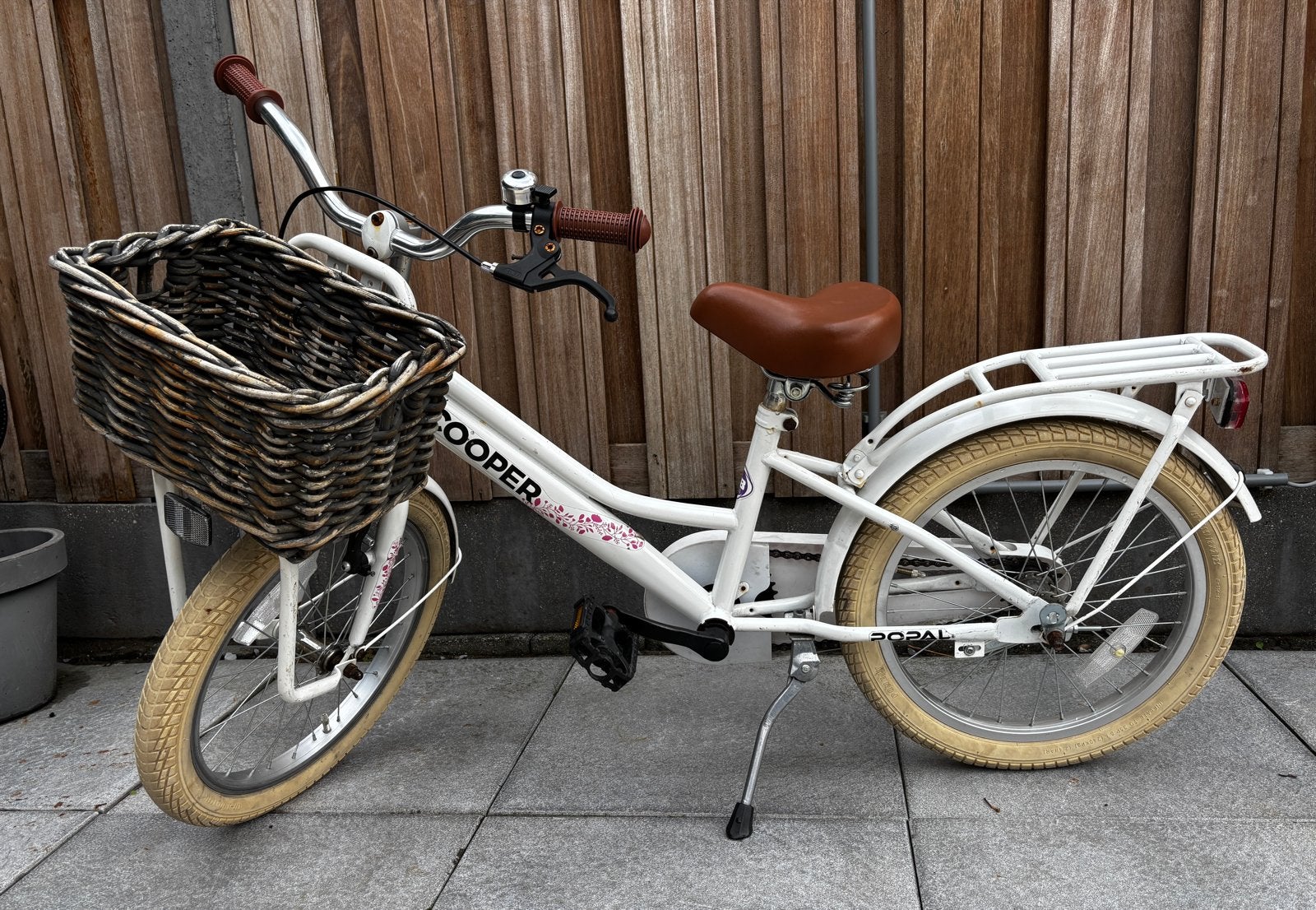 Cooper Popal kinderfiets 18 inch met mandje, Ophalen, Gebruikt, Velgrem, 16 tot 20 inch