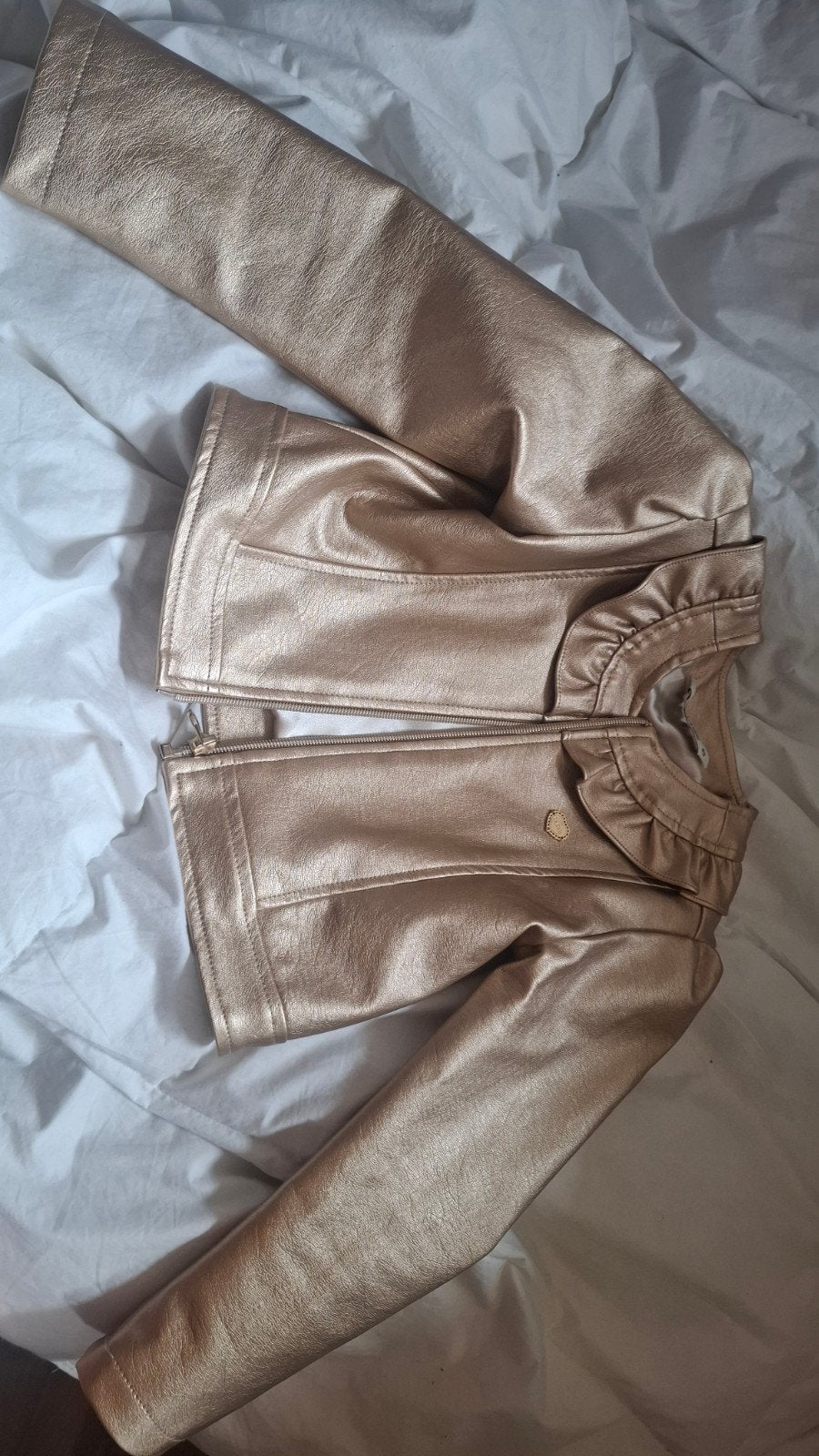Le Chic imitatieleren jasje goudkleurig maat 110, Meisje, Le Chic, Ophalen of Verzenden, Zo goed als nieuw