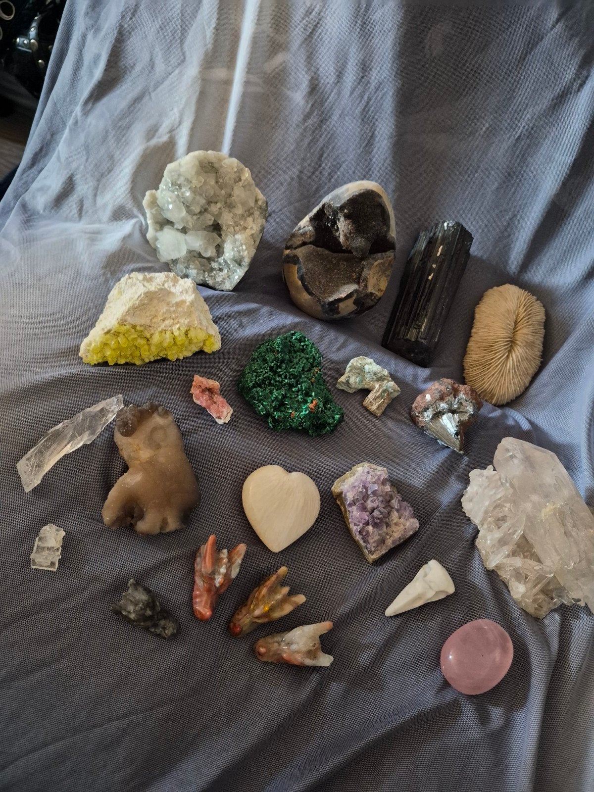 Diverse collectie mineralen en fossielen, Ophalen of Verzenden, Mineraal