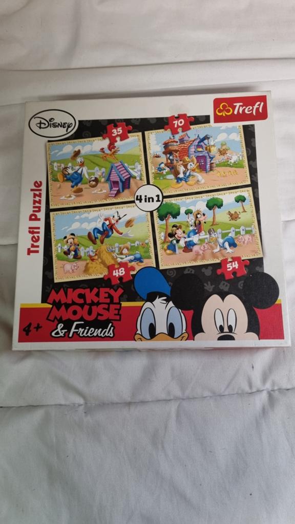 4-in-1 Disney Mickey Mouse & Friends Puzzel - Trefl, Ophalen of Verzenden, 10 tot 50 stukjes, Gebruikt, 4 tot 6 jaar
