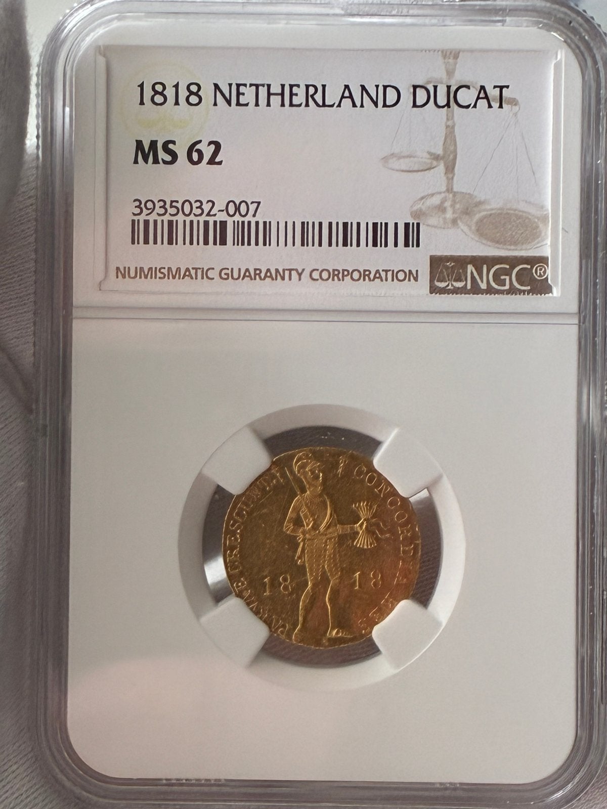 Gouden dukaat 1818 in MS62 NGC, absolute topkwaliteit, Postzegels en Munten, Verzenden, Vóór koninkrijk, Overige waardes, Goud