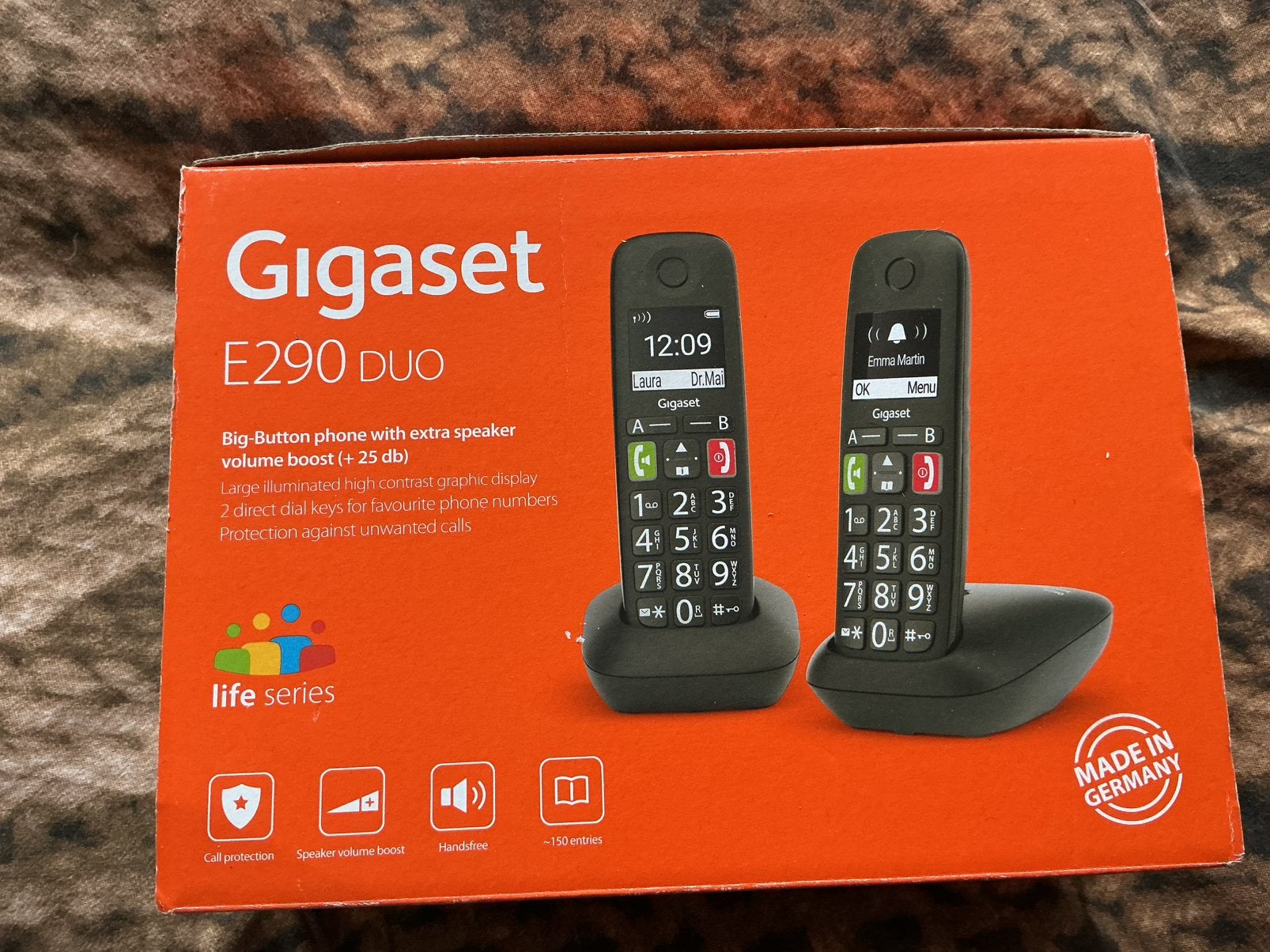 Draadloze telefoonset, merk Gigaset, speciaal voor senioren, Ophalen of Verzenden, Gebruikt, 2 handsets