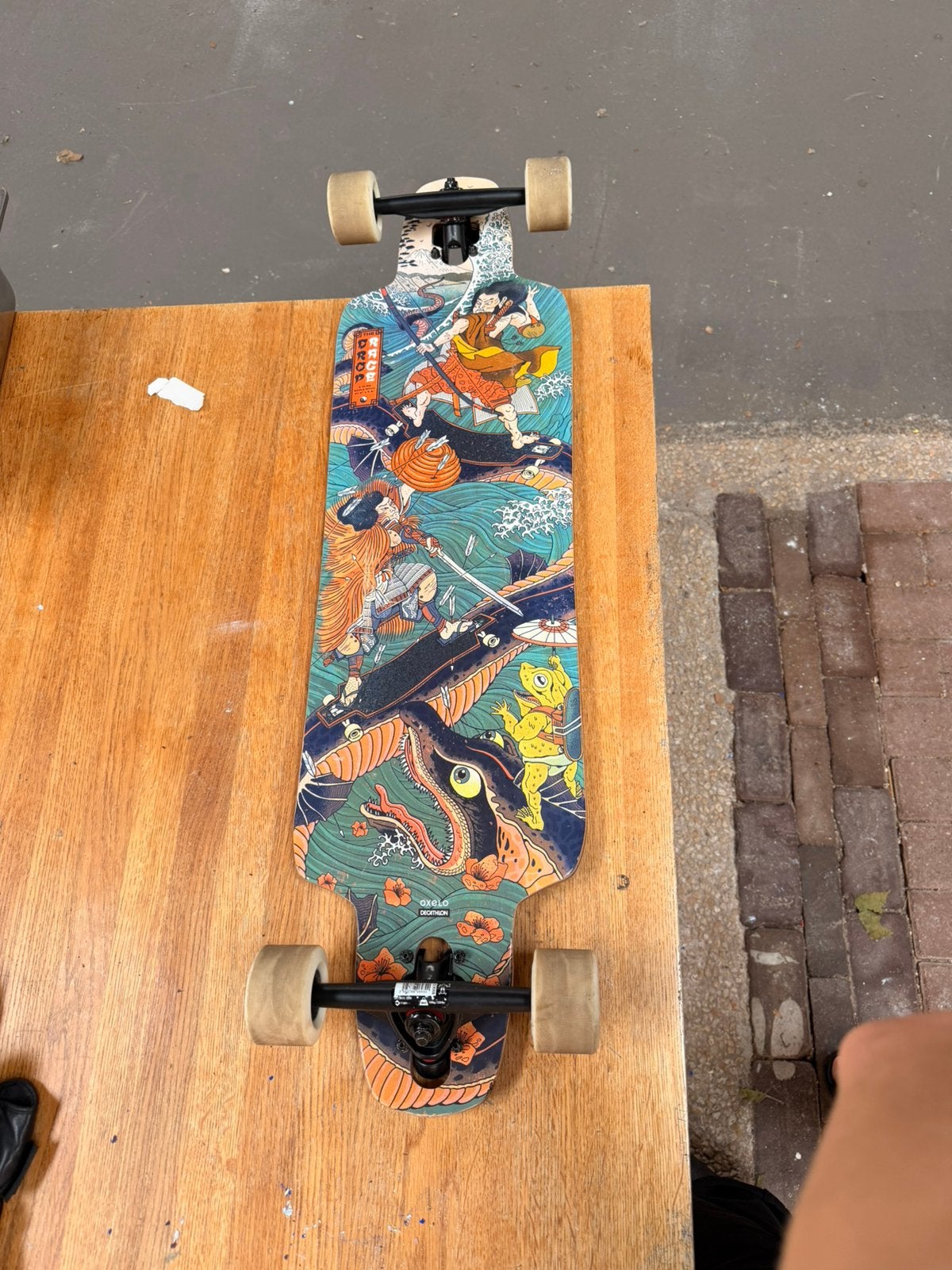Oxelo Drop Race Longboard 37.2” Maple – zeer nette staat, Ophalen, Skateboard