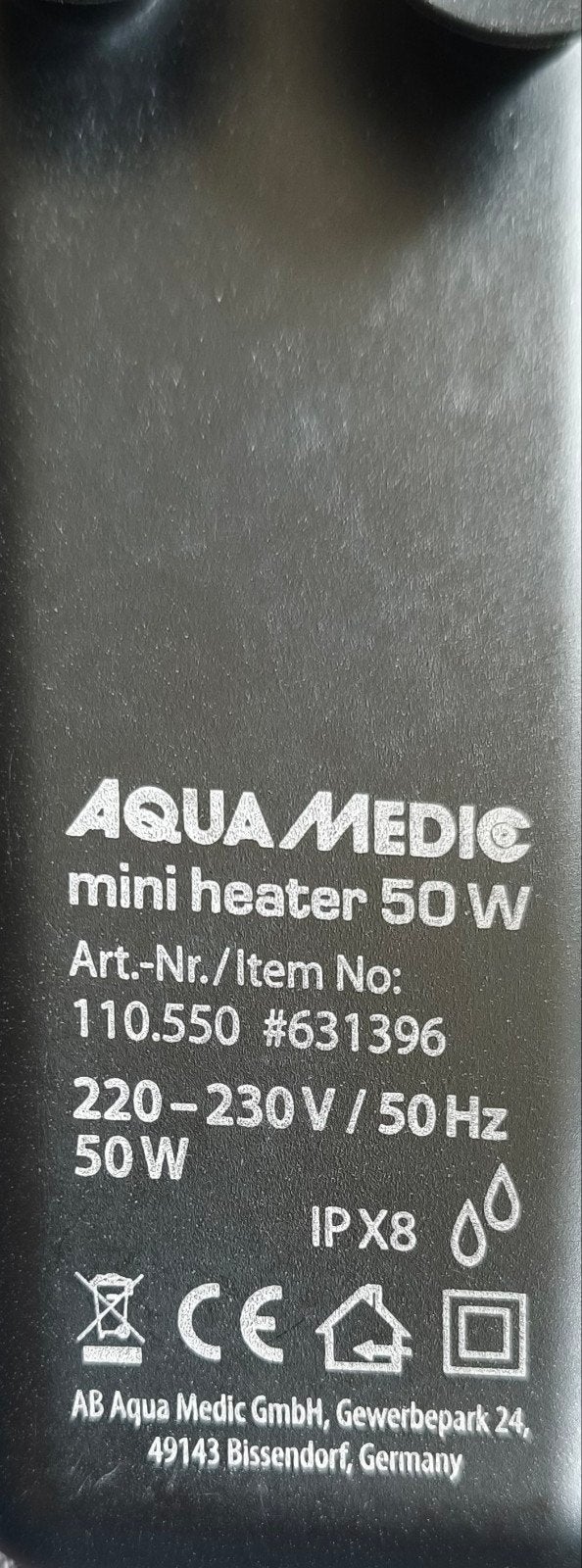 Aqua Medic mini heater. 50 watt. houdt de temperatuur op 25⁰, Gebruikt, Verlichting of Verwarming, Ophalen of Verzenden, Verwarming