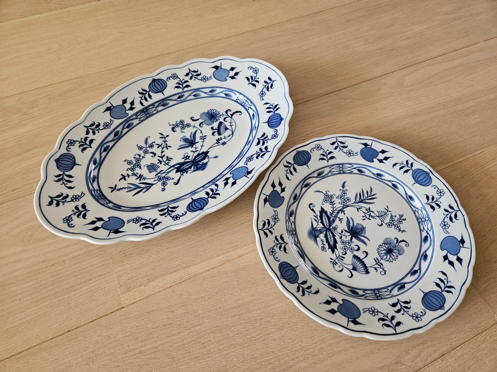 Bavaria XL Serveerschaal en dinerbord Blue Onion, Ophalen of Verzenden