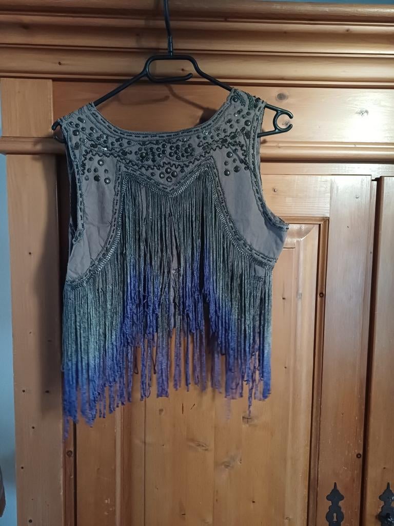 Kort gilet met franjes - Boho chic, Ophalen of Verzenden, Zo goed als nieuw
