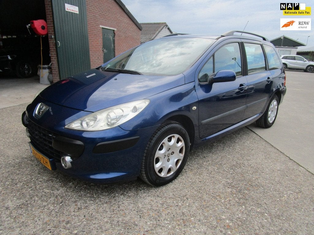 Peugeot 307 Break 1.6-16V XT airco, trekhaak cv cruise, mooi, Auto's, Peugeot, Parkeersensor, Gebruikt, 4 cilinders, Blauw