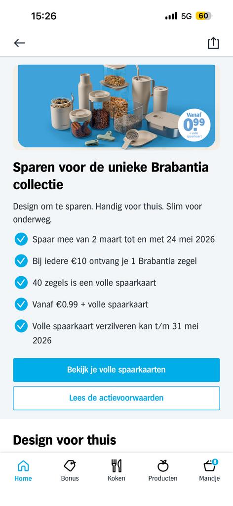Spaaractie albert heijn, Ophalen of Verzenden, Winkel, Super of Benzinepomp, Volle spaarkaart