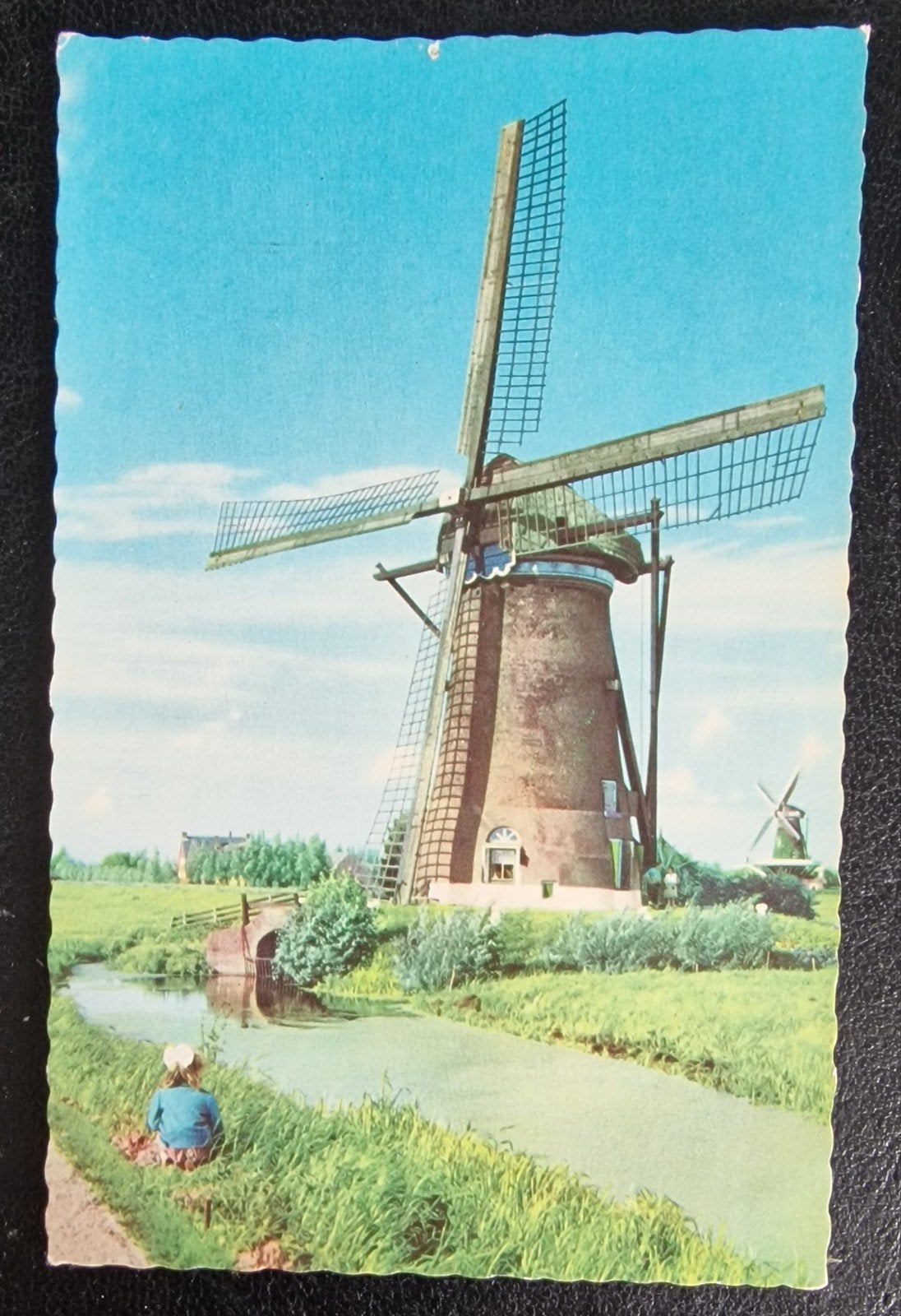 Oude ansichtkaart Hollandse molen, Gelopen, Ophalen of Verzenden, 1940 tot 1960, Gelopen, Zuid-Holland