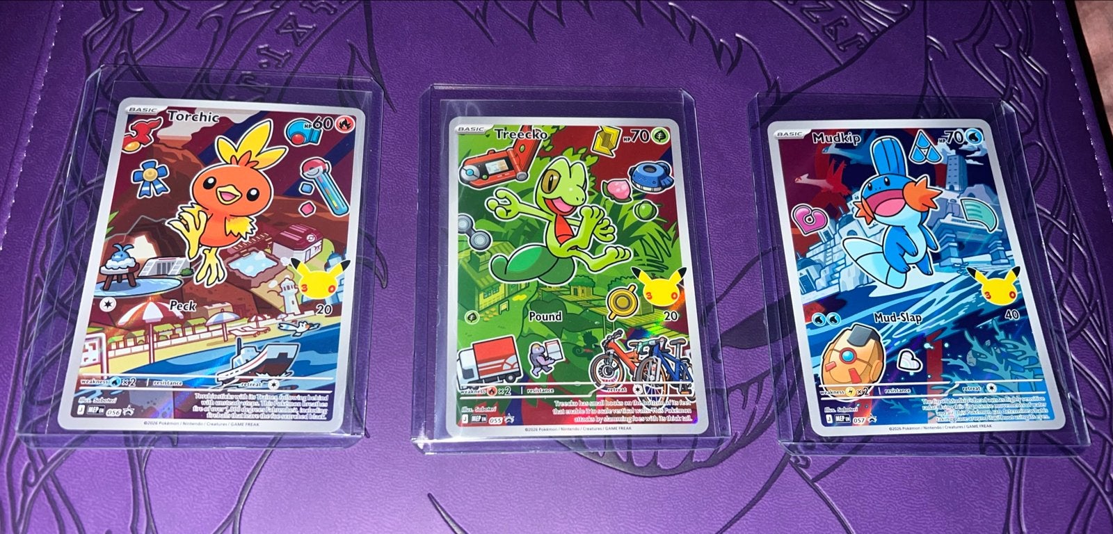 Pokémon Gen 3 Starters Set (Torchic, Treecko, Mudkip), Ophalen, Zo goed als nieuw, Meerdere kaarten, Foil