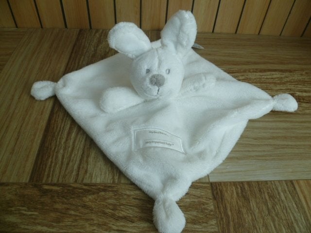Wit zacht velours harig konijn doek very important baby vib, Kinderen en Baby's, Ophalen of Verzenden, Met label, Wit, Konijn