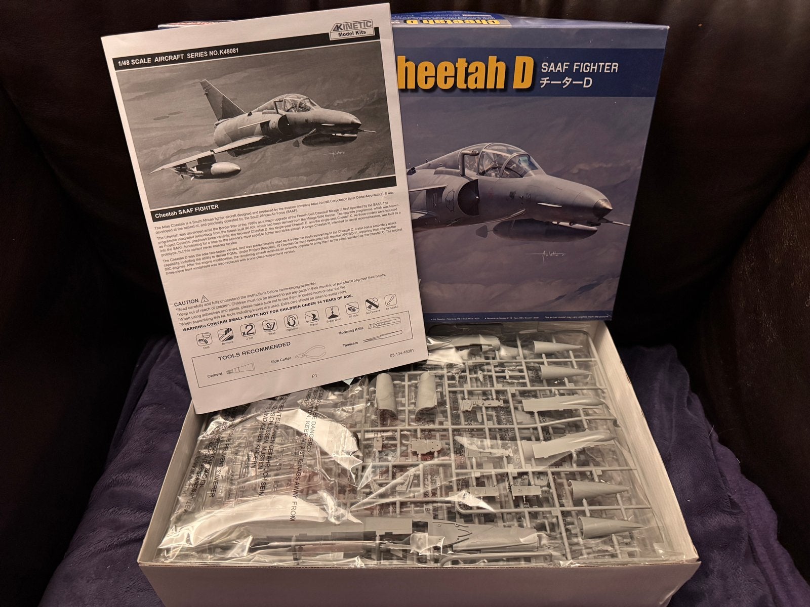 Kinetic 1/48 Cheetah D SAAF Fighter Modelbouwkit, Hobby en Vrije tijd, Overige merken, Nieuw, Ophalen of Verzenden, Groter dan 1:72