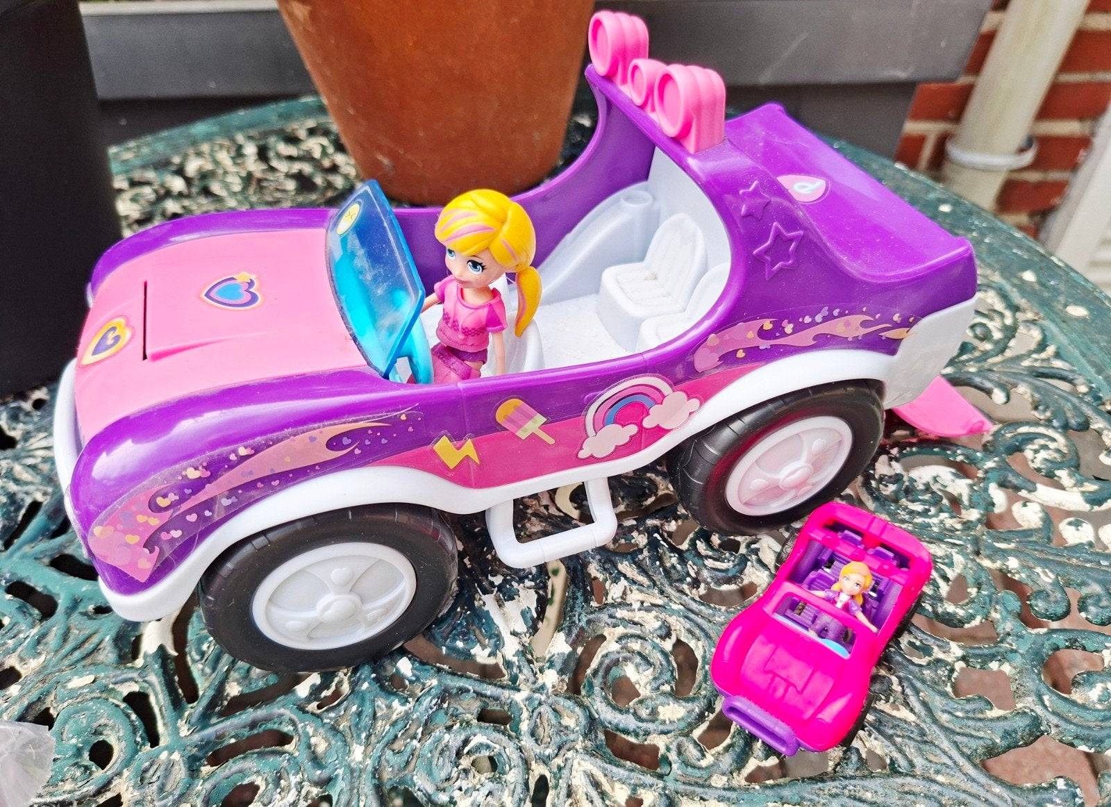 Polly Pocket Avonturen SUV, auto met accessoires, Ophalen of Verzenden, Zo goed als nieuw