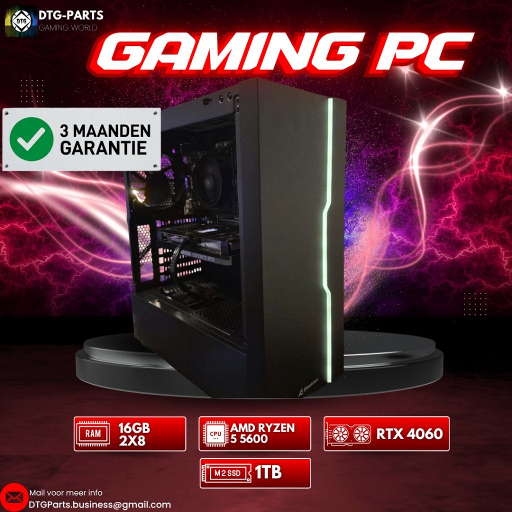 Gaming PC // RTX 4060 & AMD Ryzen 5 5600, Computers en Software, Ophalen, 7604 HM, DTGParts.Business@gmail.com, Zelf gebouwde pc