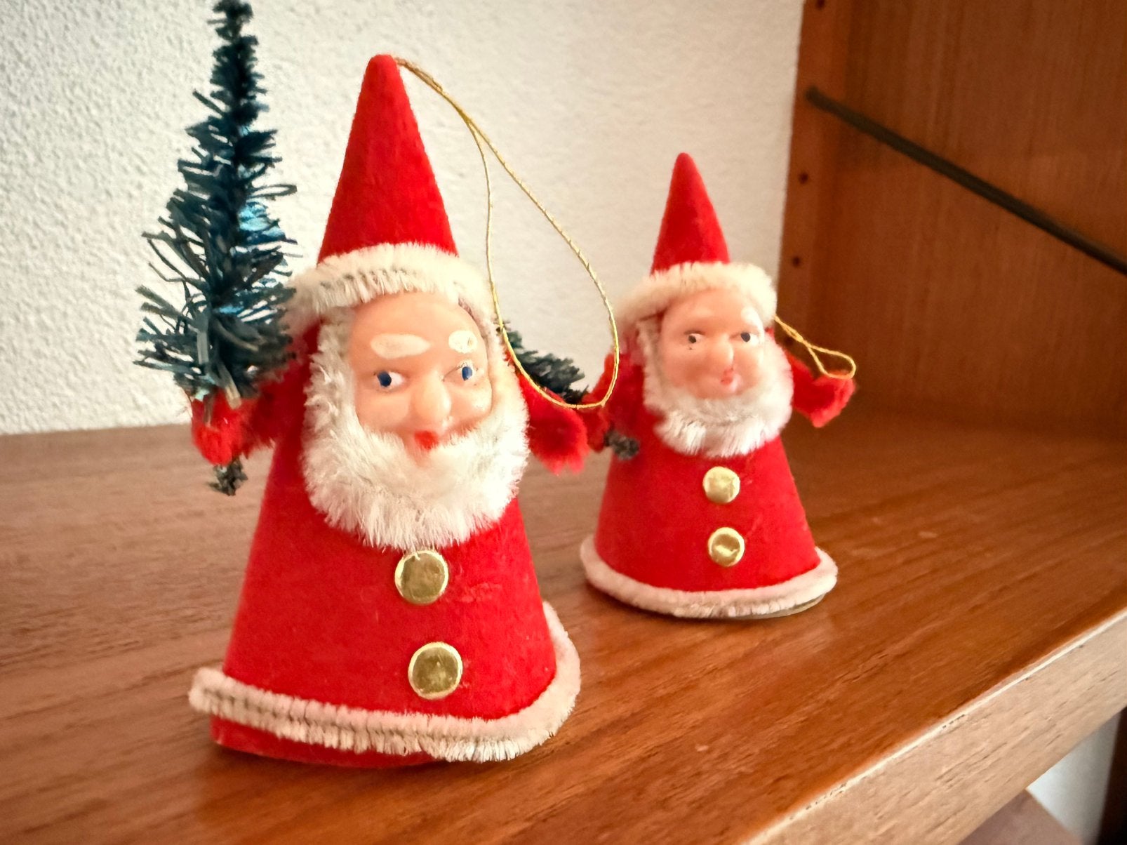 Kerstbal kerstman ornament kerstboom Japan antiek. 2stuks, Diversen, Ophalen of Verzenden, Gebruikt