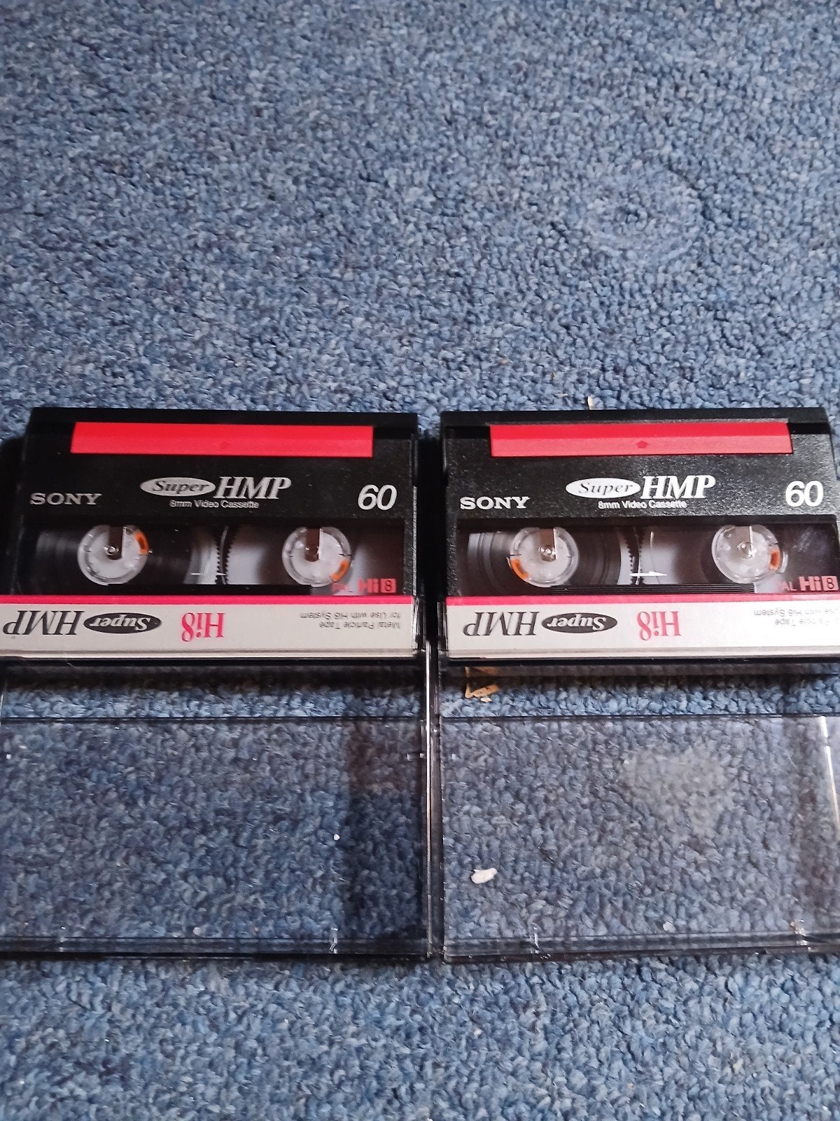 2x Sony Super HMP Hi8 8mm Videobanden 60 min, Ophalen of Verzenden, Gebruikt, Videoband