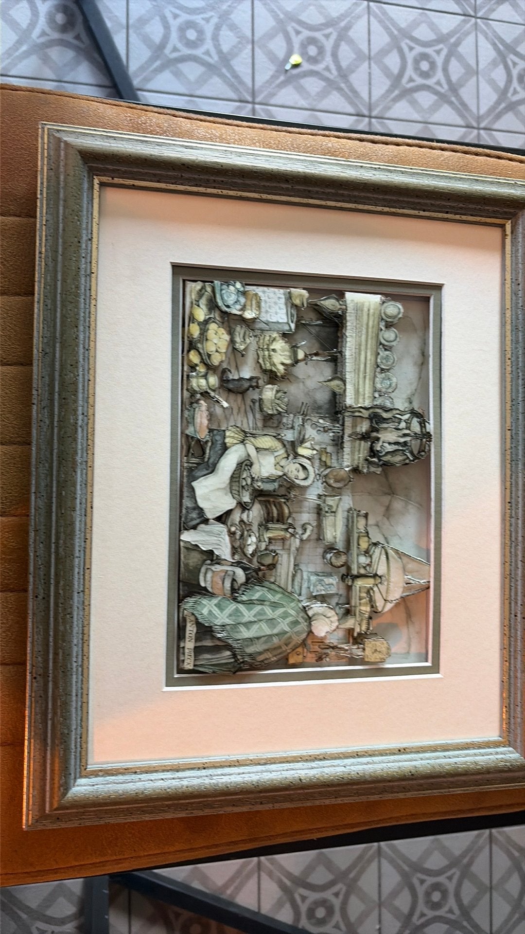 3D Schilderij Anton Pieck - De Viskraam - Ingelijst, Antiek en Kunst, Kunst | Schilderijen | Klassiek, Ophalen, Oud hollands, Overige ondergronden