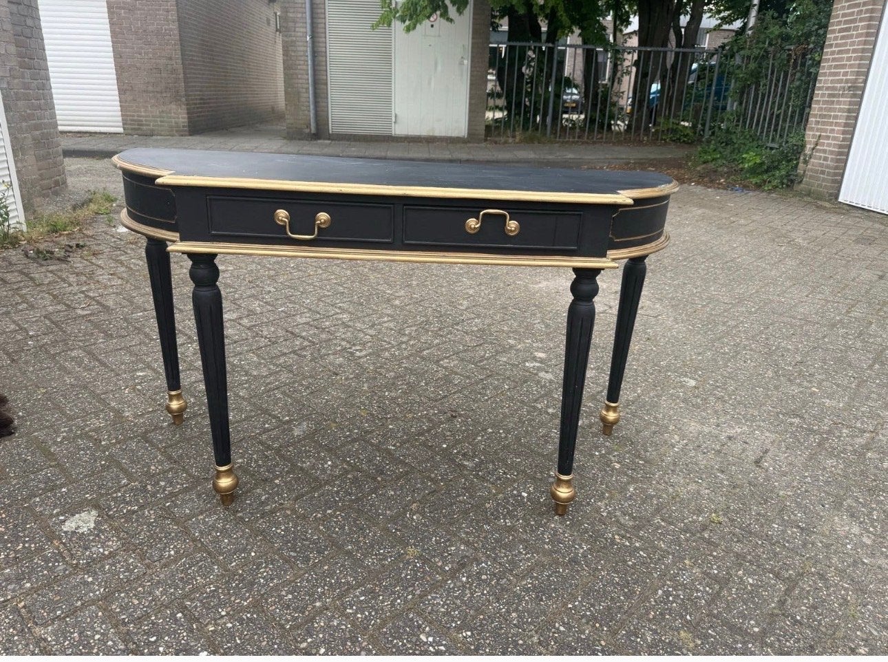 Zwart en goud console tafel, Ophalen