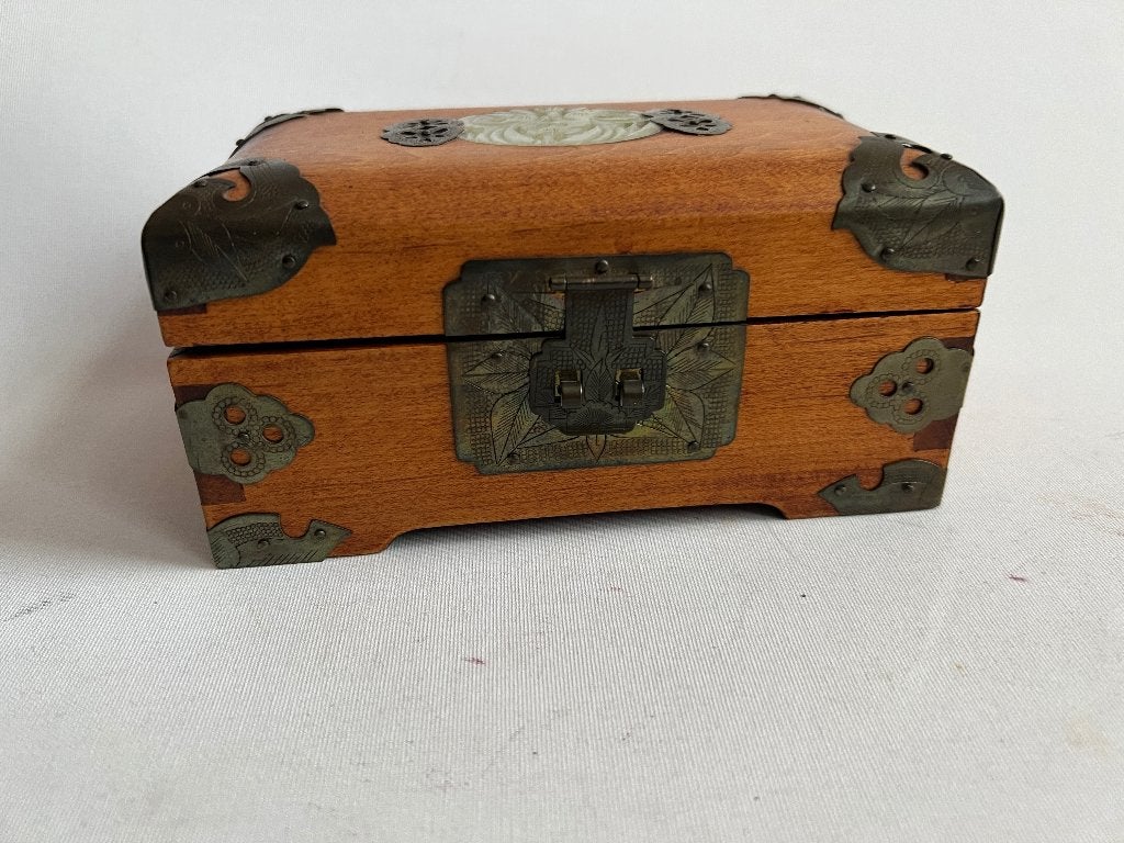 Chinees sieraden kist doos box met jade versiering oud!, Ophalen of Verzenden