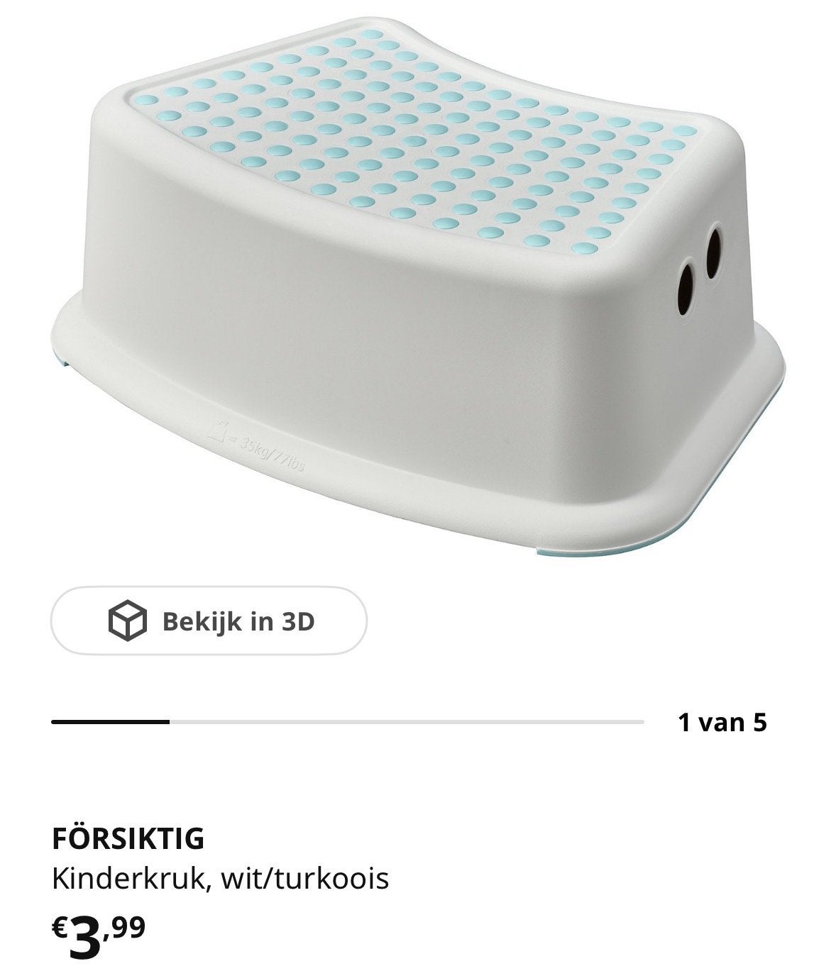 FÖRSIKTIG Kinderkruk wit/lichtgroen, 12 stuks, Ophalen, Zo goed als nieuw, Overige typen