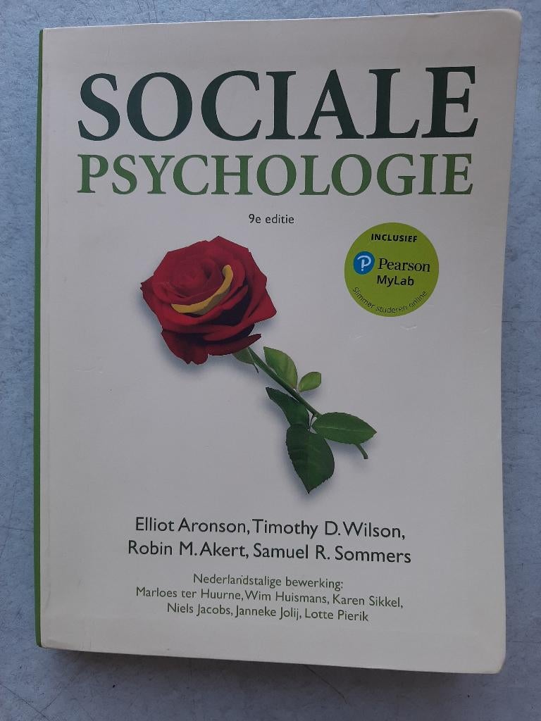 Studieboek - sociale psychologie, Pearson, Zo goed als nieuw, Alpha, HBO