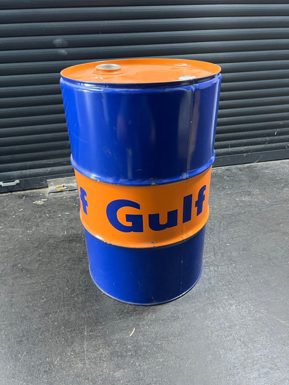 Gulf oliedrum / olievat - Blauw/Oranje  60liter, Ophalen