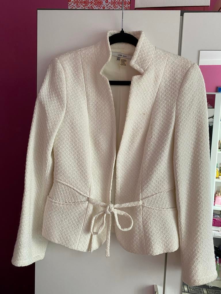 Zara tweed jasje en rokje set, maat 40, Maat 38/40 (M), Wit, Ophalen of Verzenden, Zo goed als nieuw